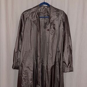 Elegant Metallic Brown Women's Trench Coat